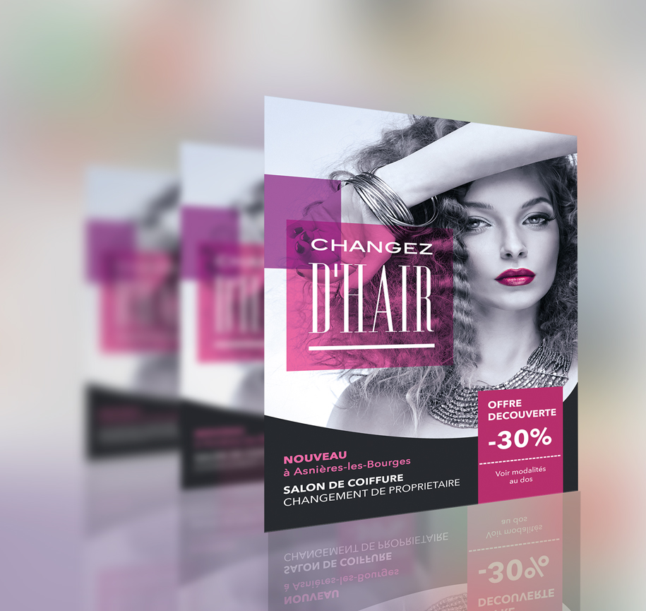 flyers ouverture salon de coiffure